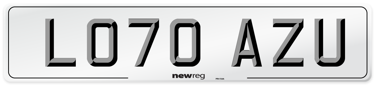 LO70 AZU Front Number Plate