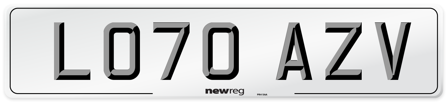 LO70 AZV Front Number Plate