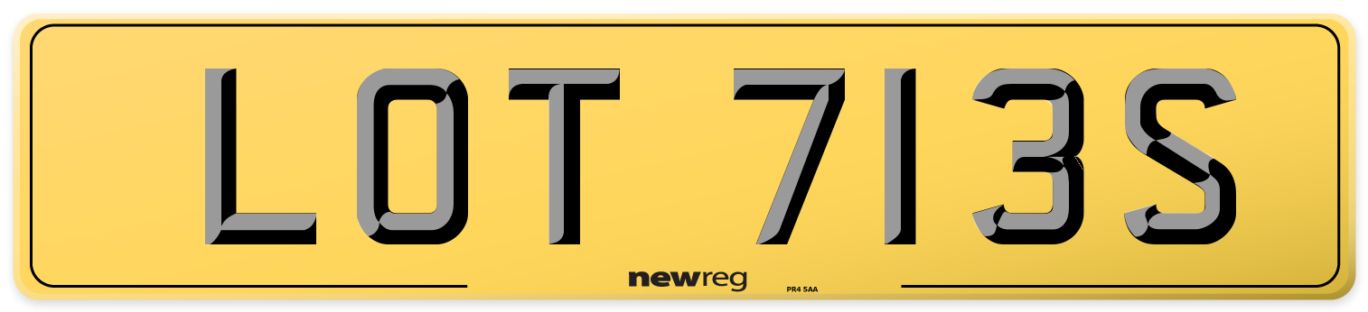 LOT 713S Rear Number Plate