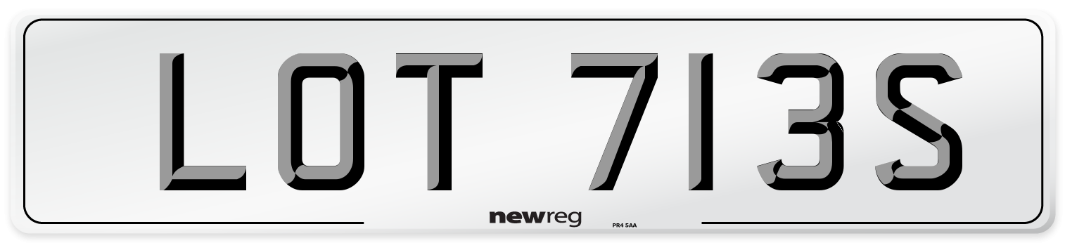 LOT 713S Front Number Plate