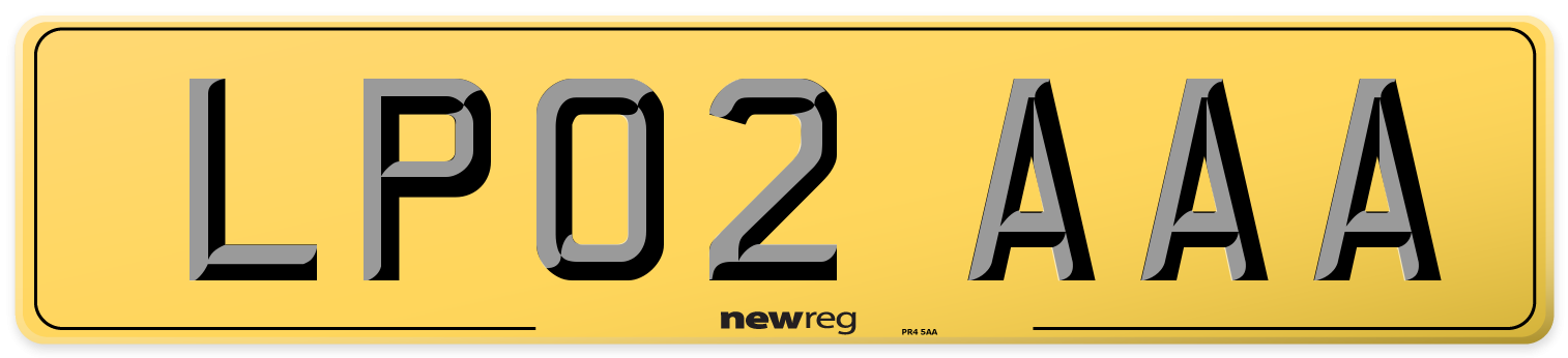 LP02 AAA Rear Number Plate