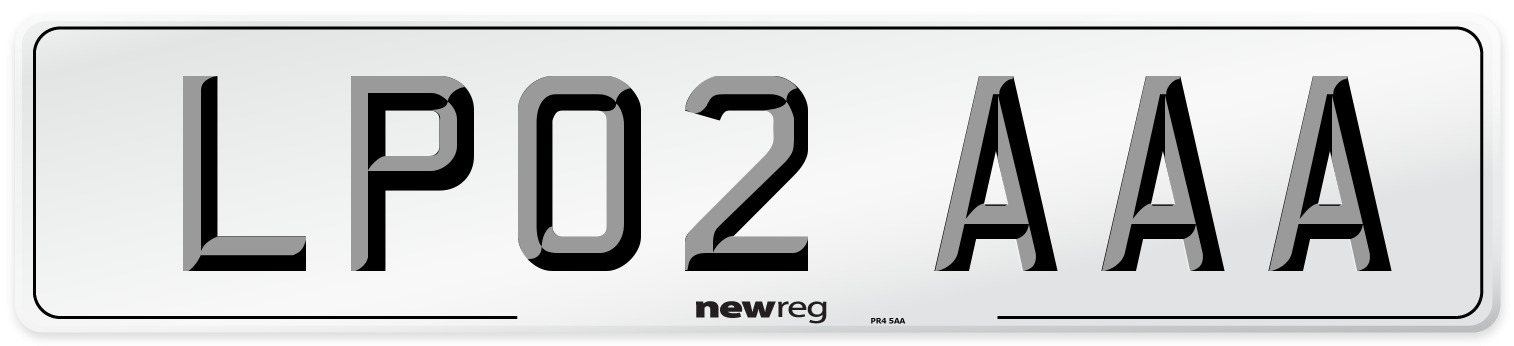 LP02 AAA Front Number Plate