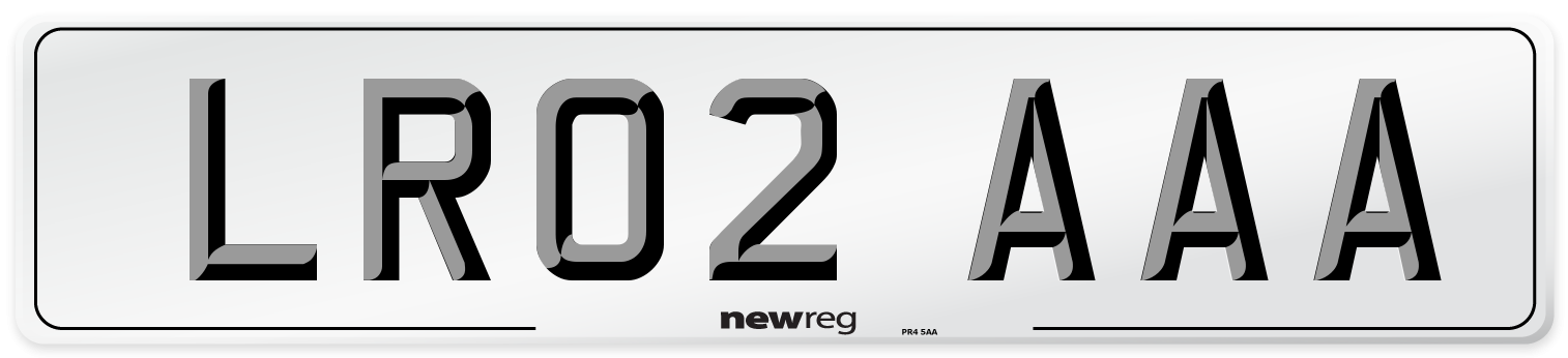 LR02 AAA Front Number Plate
