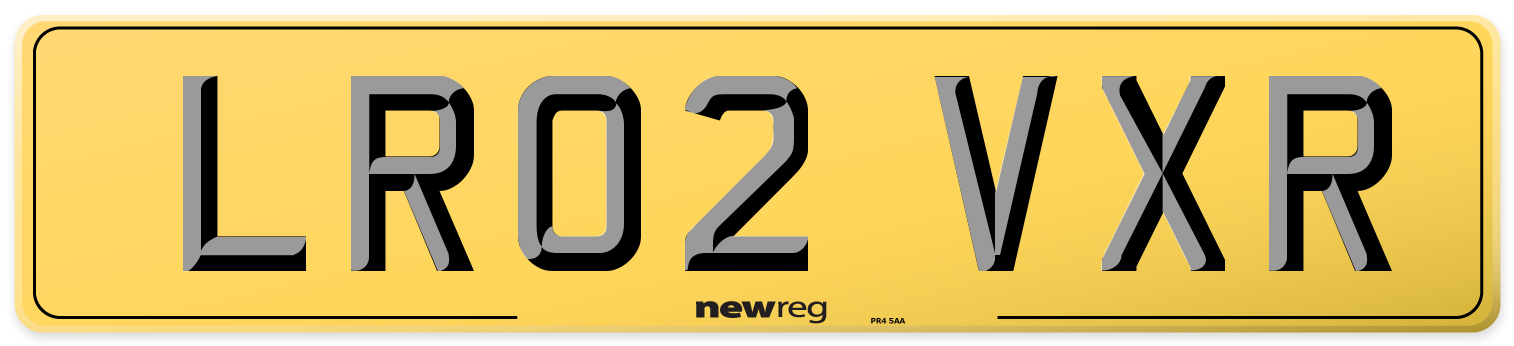 LR02 VXR Rear Number Plate