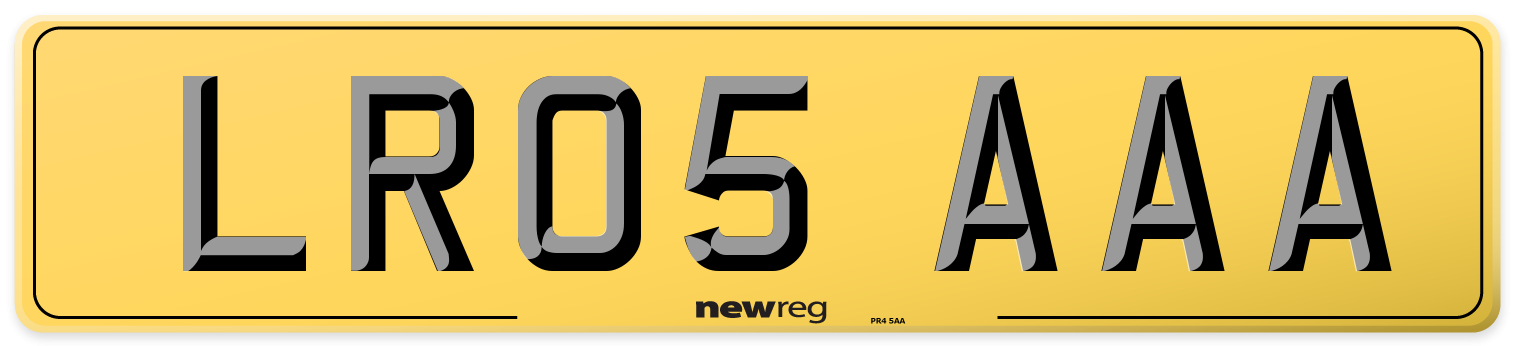 LR05 AAA Rear Number Plate