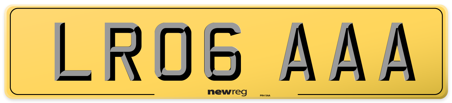 LR06 AAA Rear Number Plate