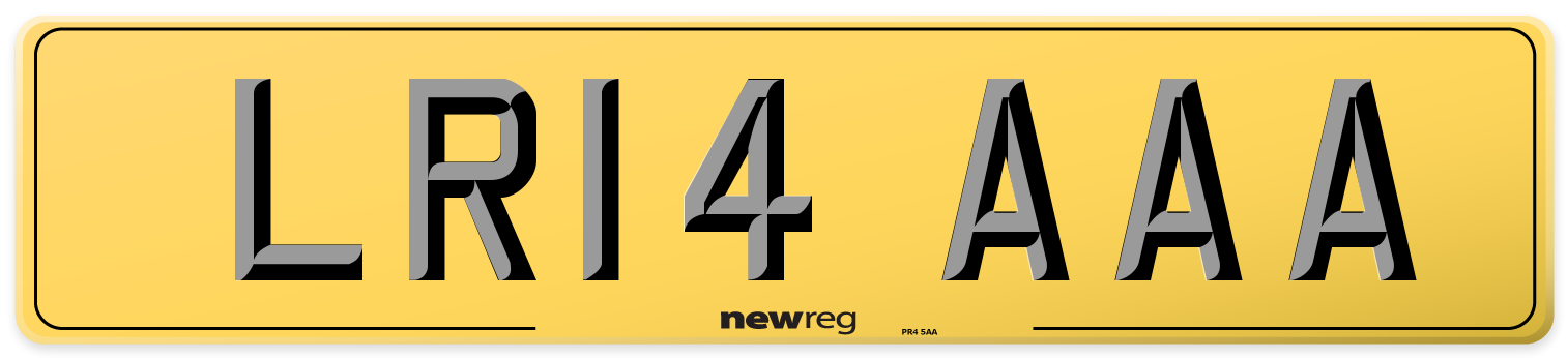 LR14 AAA Rear Number Plate