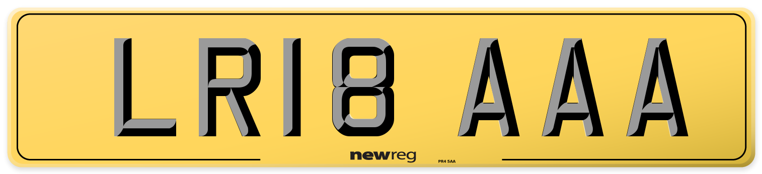 LR18 AAA Rear Number Plate