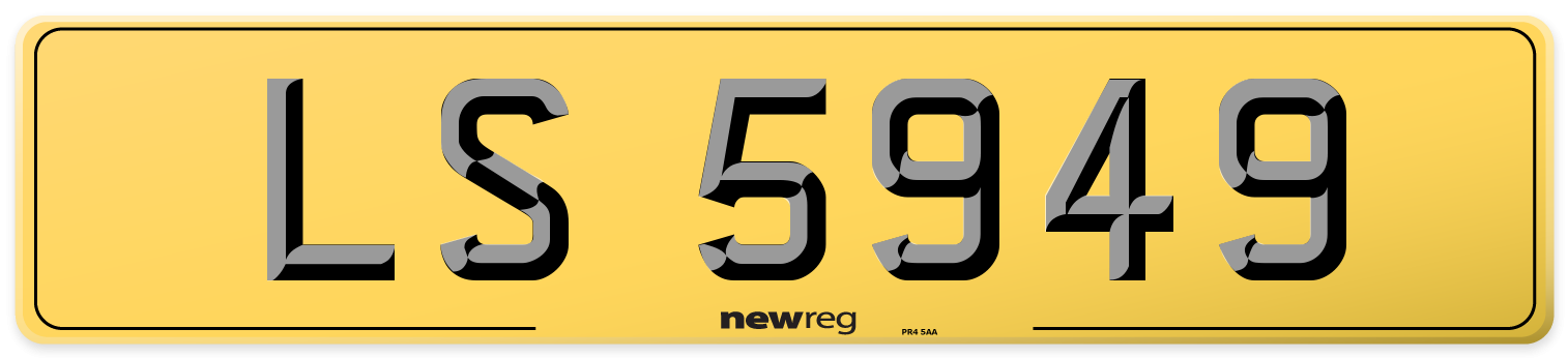 LS 5949 Rear Number Plate