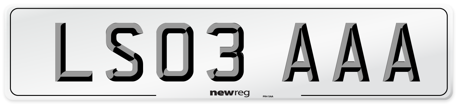 LS03 AAA Front Number Plate