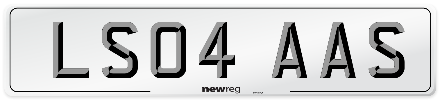 LS04 AAS Front Number Plate
