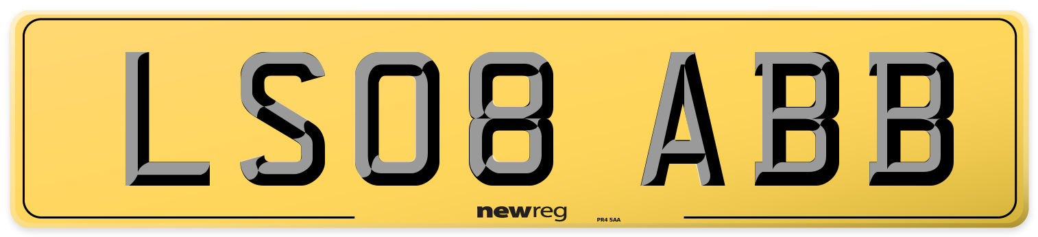 LS08 ABB Rear Number Plate