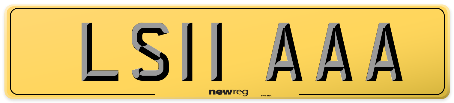 LS11 AAA Rear Number Plate