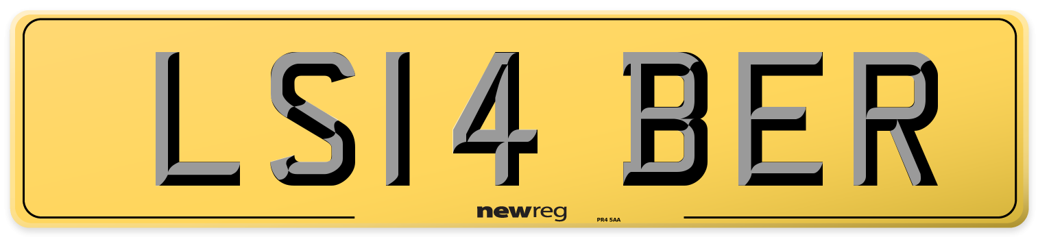 LS14 BER Rear Number Plate