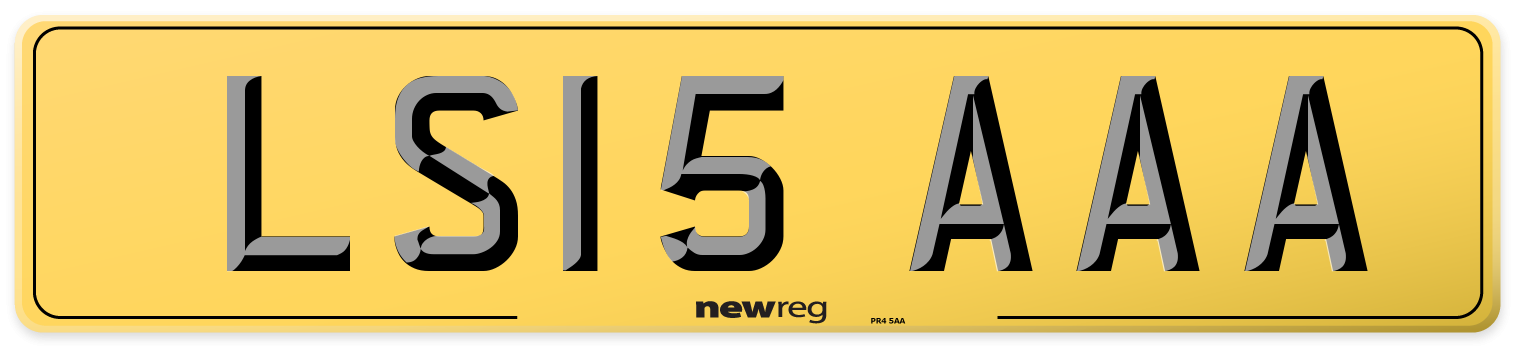 LS15 AAA Rear Number Plate