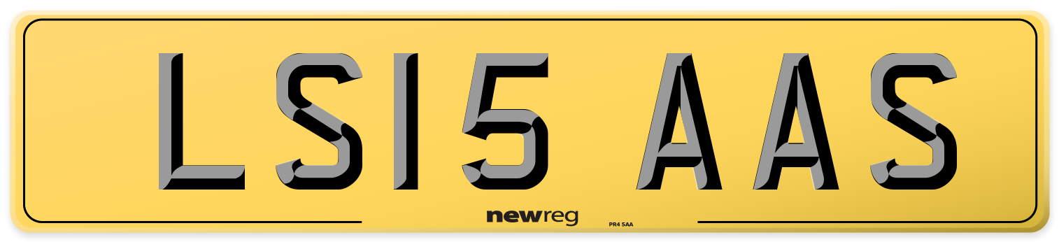 LS15 AAS Rear Number Plate