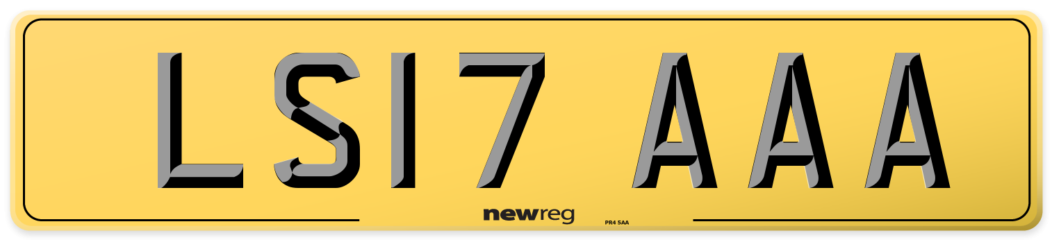 LS17 AAA Rear Number Plate