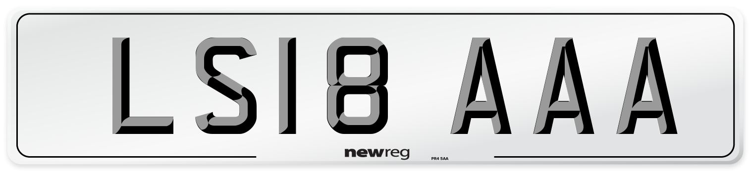 LS18 AAA Front Number Plate