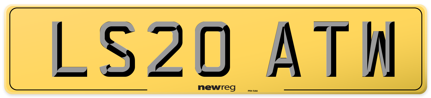 LS20 ATW Rear Number Plate