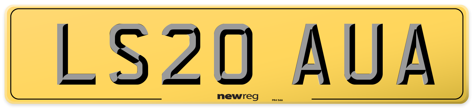 LS20 AUA Rear Number Plate