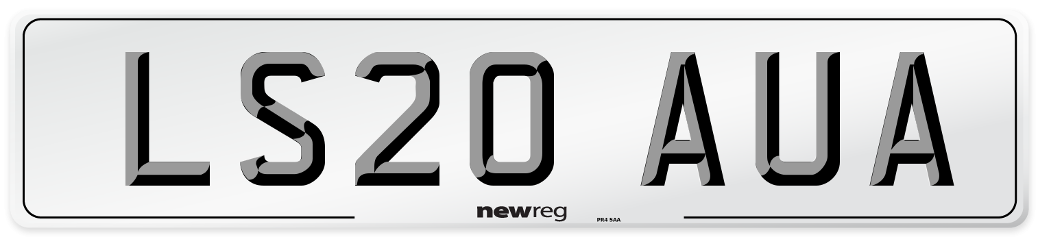 LS20 AUA Front Number Plate