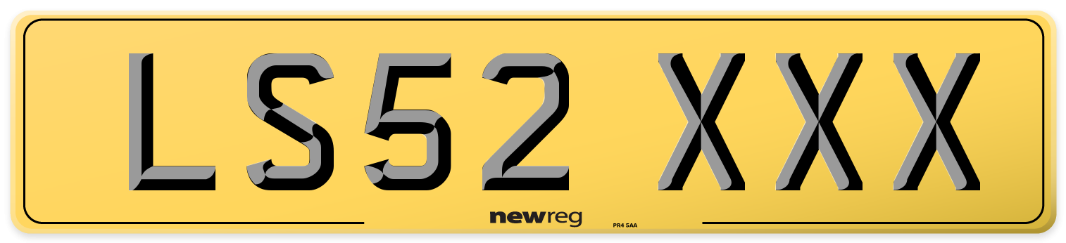 LS52 XXX Rear Number Plate