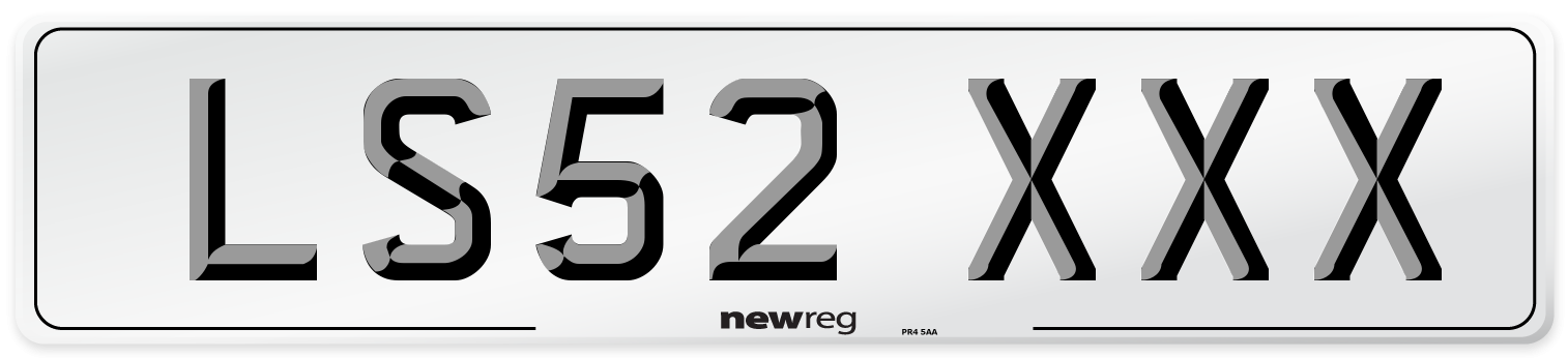 LS52 XXX Front Number Plate