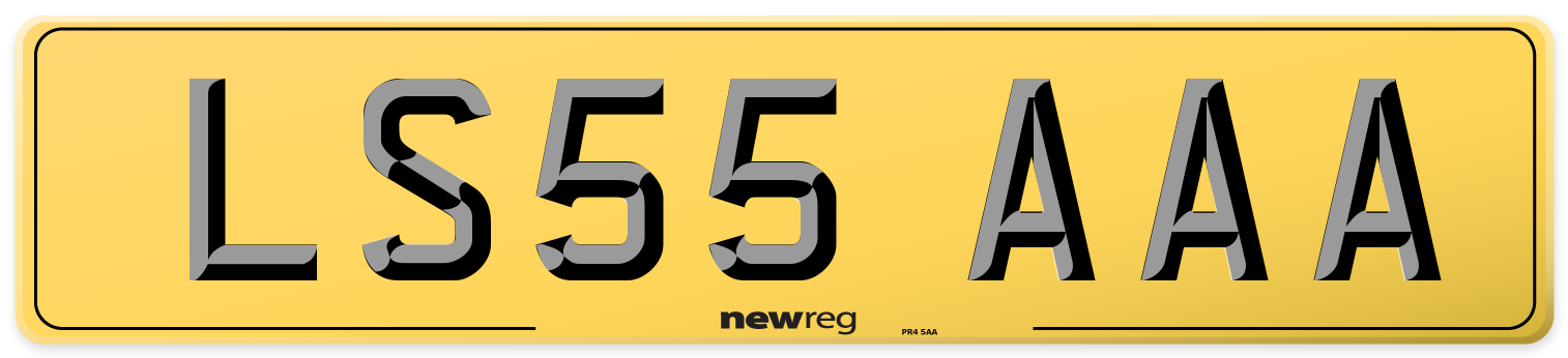 LS55 AAA Rear Number Plate