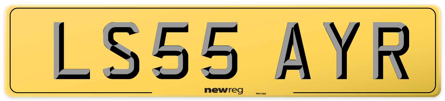 LS55 AYR Rear Number Plate