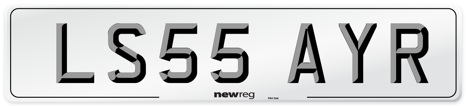 LS55 AYR Front Number Plate