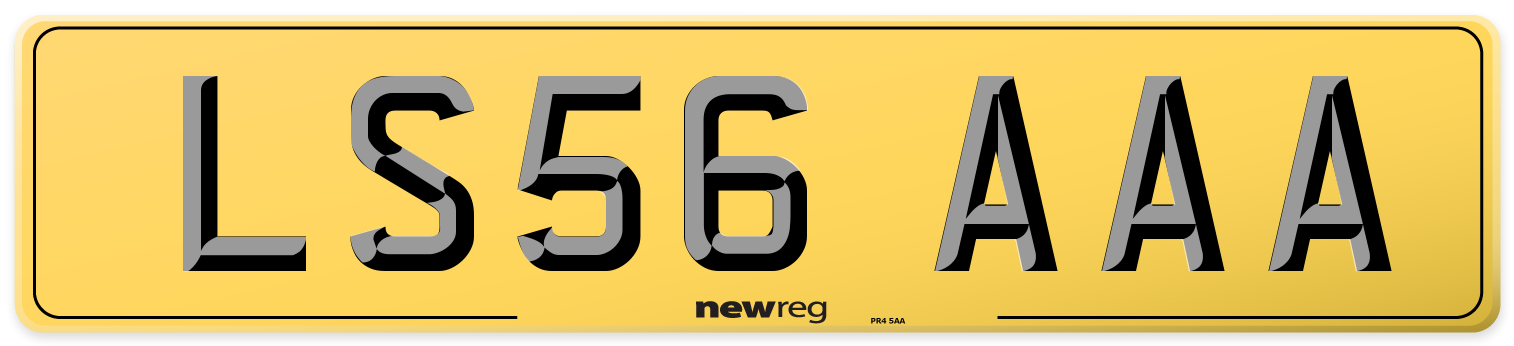 LS56 AAA Rear Number Plate