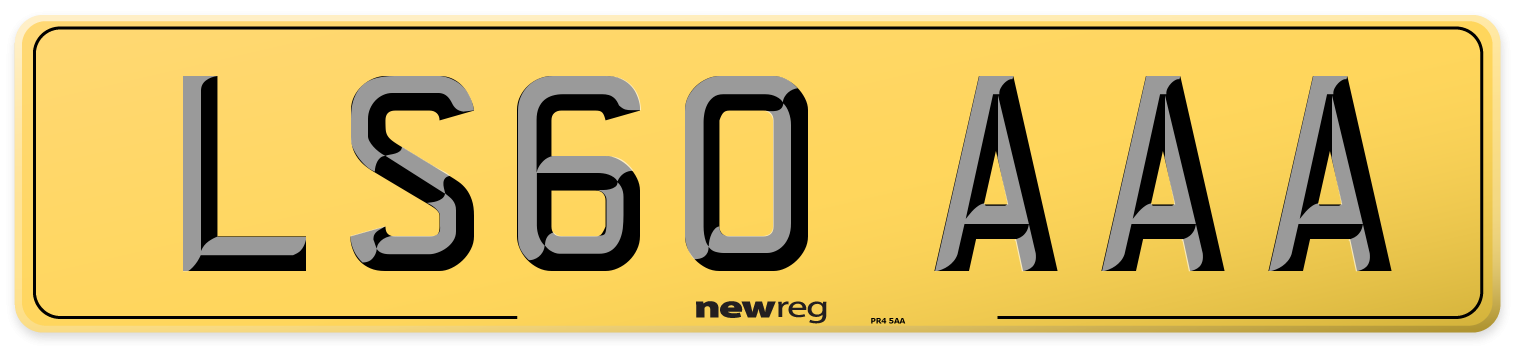 LS60 AAA Rear Number Plate