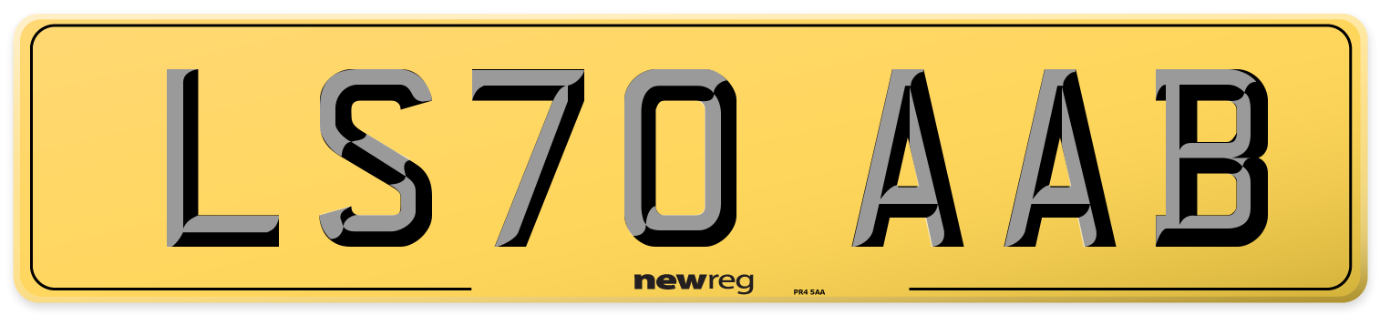 LS70 AAB Rear Number Plate