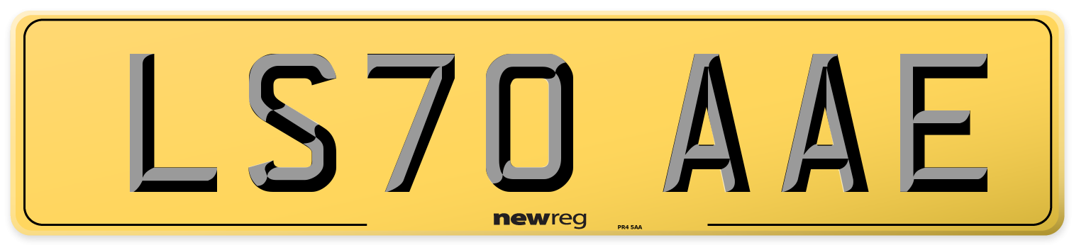 LS70 AAE Rear Number Plate