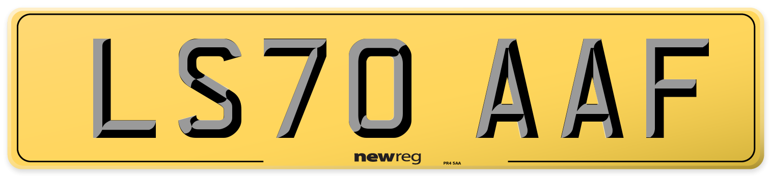 LS70 AAF Rear Number Plate