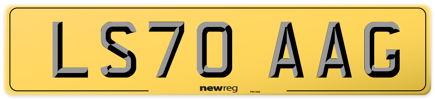 LS70 AAG Rear Number Plate