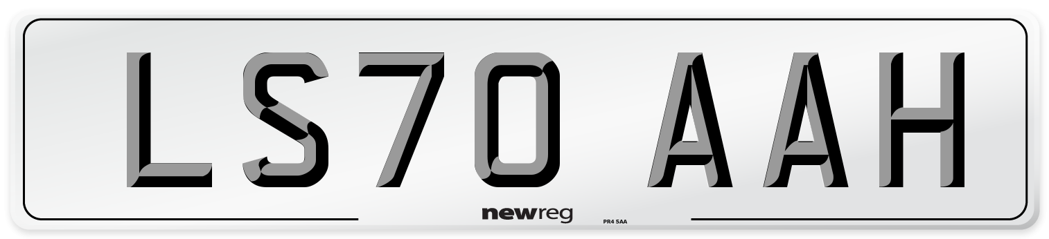 LS70 AAH Front Number Plate