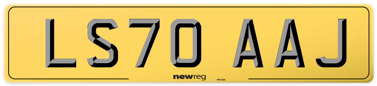 LS70 AAJ Rear Number Plate