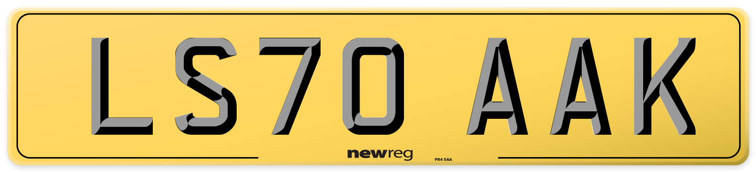LS70 AAK Rear Number Plate