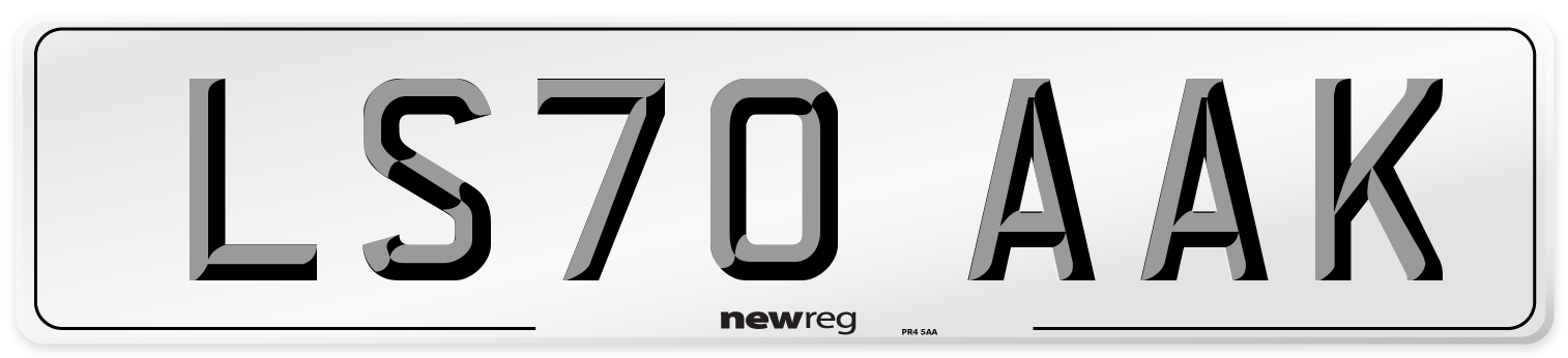 LS70 AAK Front Number Plate