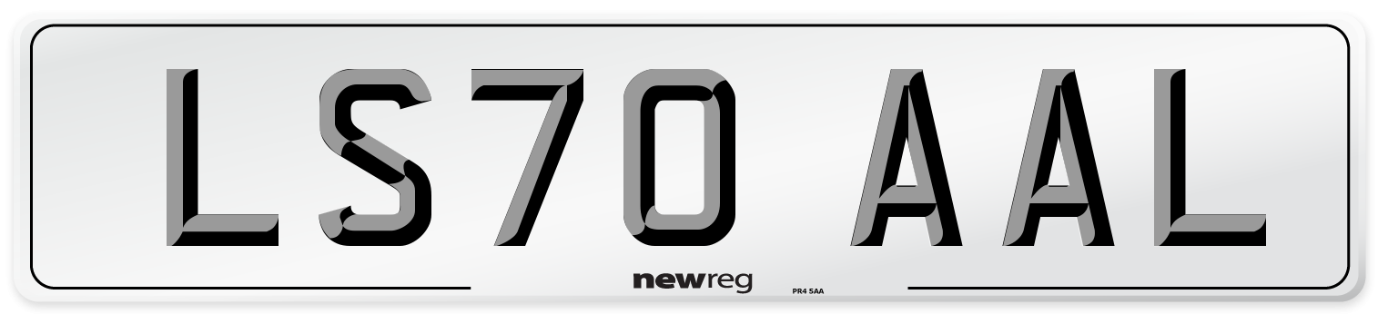 LS70 AAL Front Number Plate