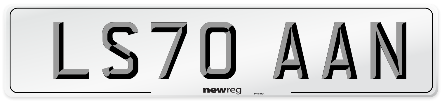LS70 AAN Front Number Plate