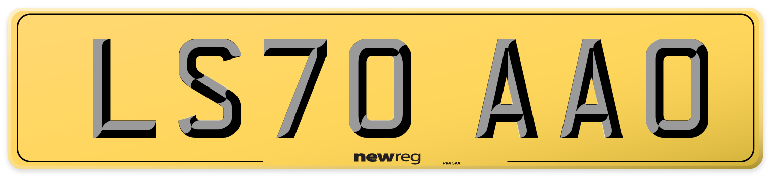 LS70 AAO Rear Number Plate