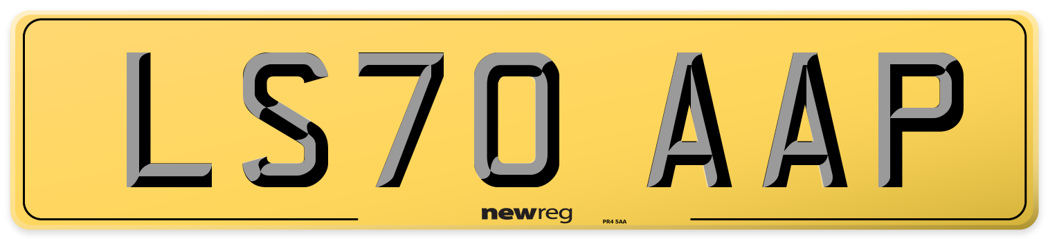 LS70 AAP Rear Number Plate