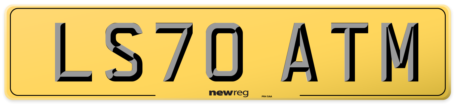 LS70 ATM Rear Number Plate