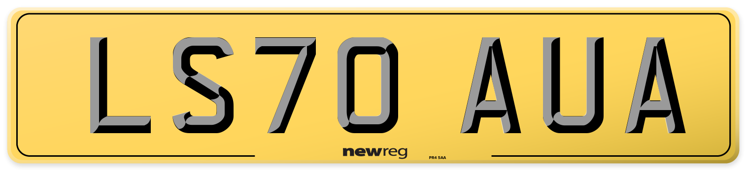 LS70 AUA Rear Number Plate