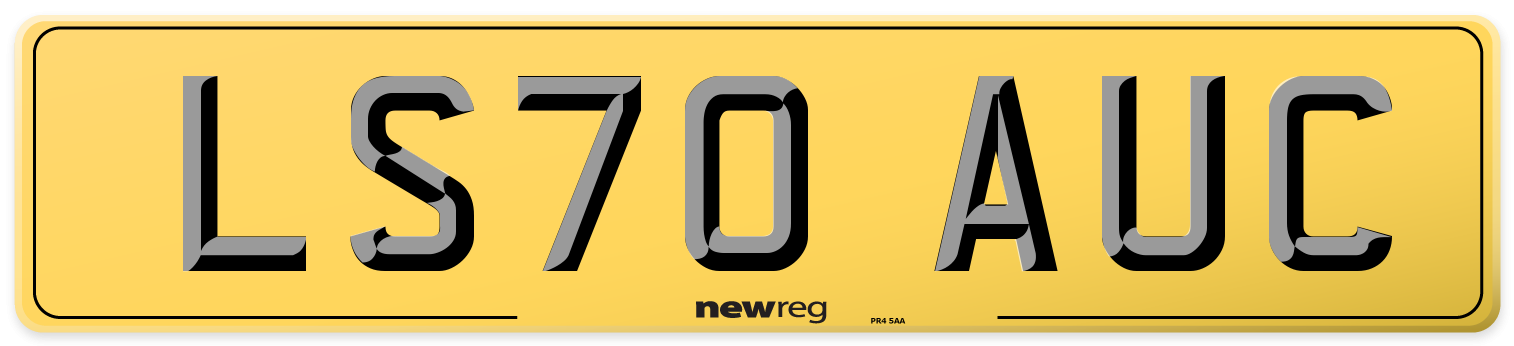 LS70 AUC Rear Number Plate