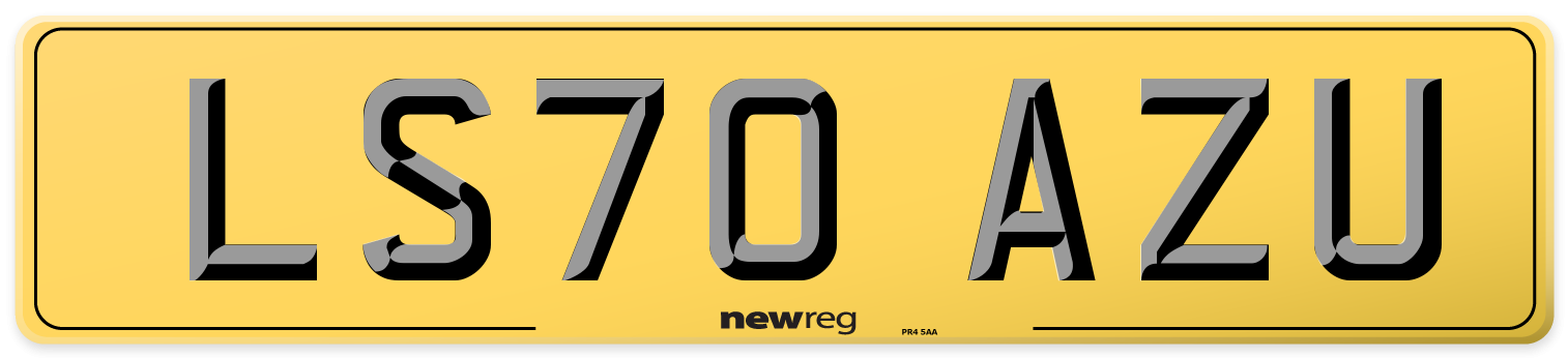 LS70 AZU Rear Number Plate