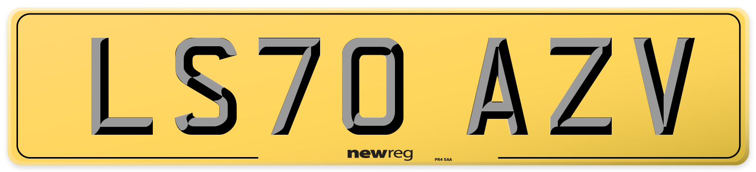 LS70 AZV Rear Number Plate