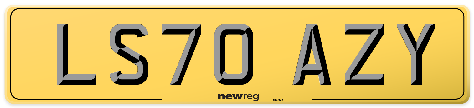 LS70 AZY Rear Number Plate